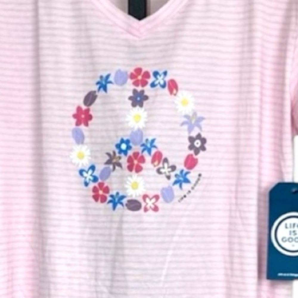 Life is good - ‘Peace Flowers’ Sleepshirt Size: M (last one), L. NWT Firm! - Picture 2 of 3